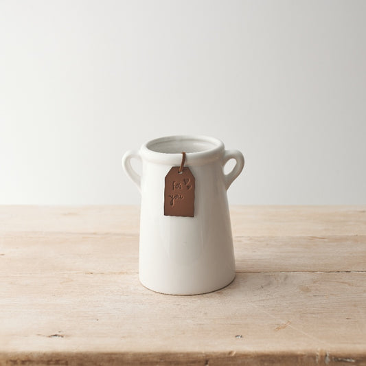 For You Timeless White Ceramic Vase