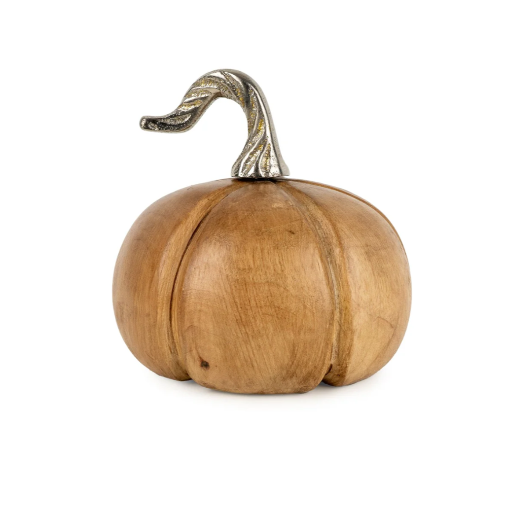 Small Mango Wood Pumpkin