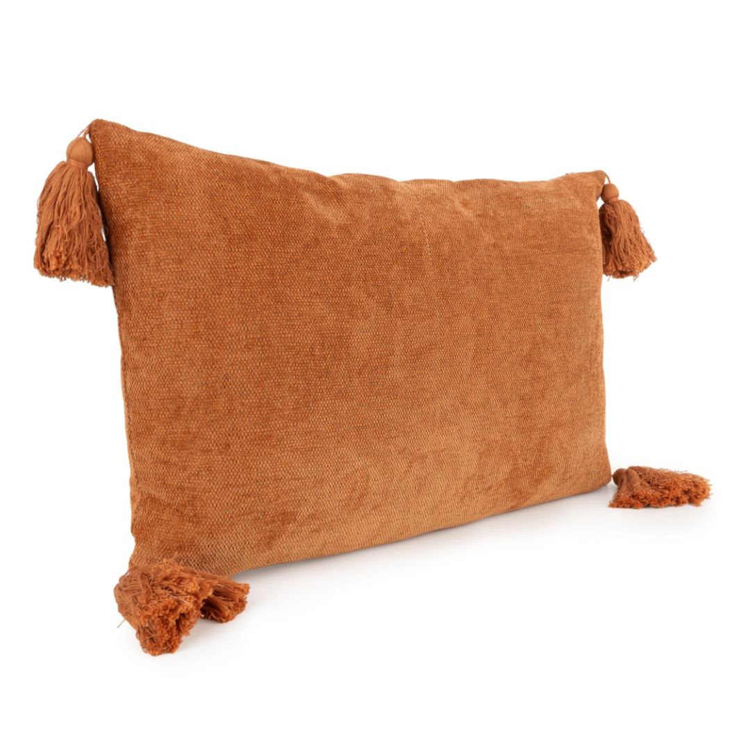 Orange Tasselled Rectangle Cushion