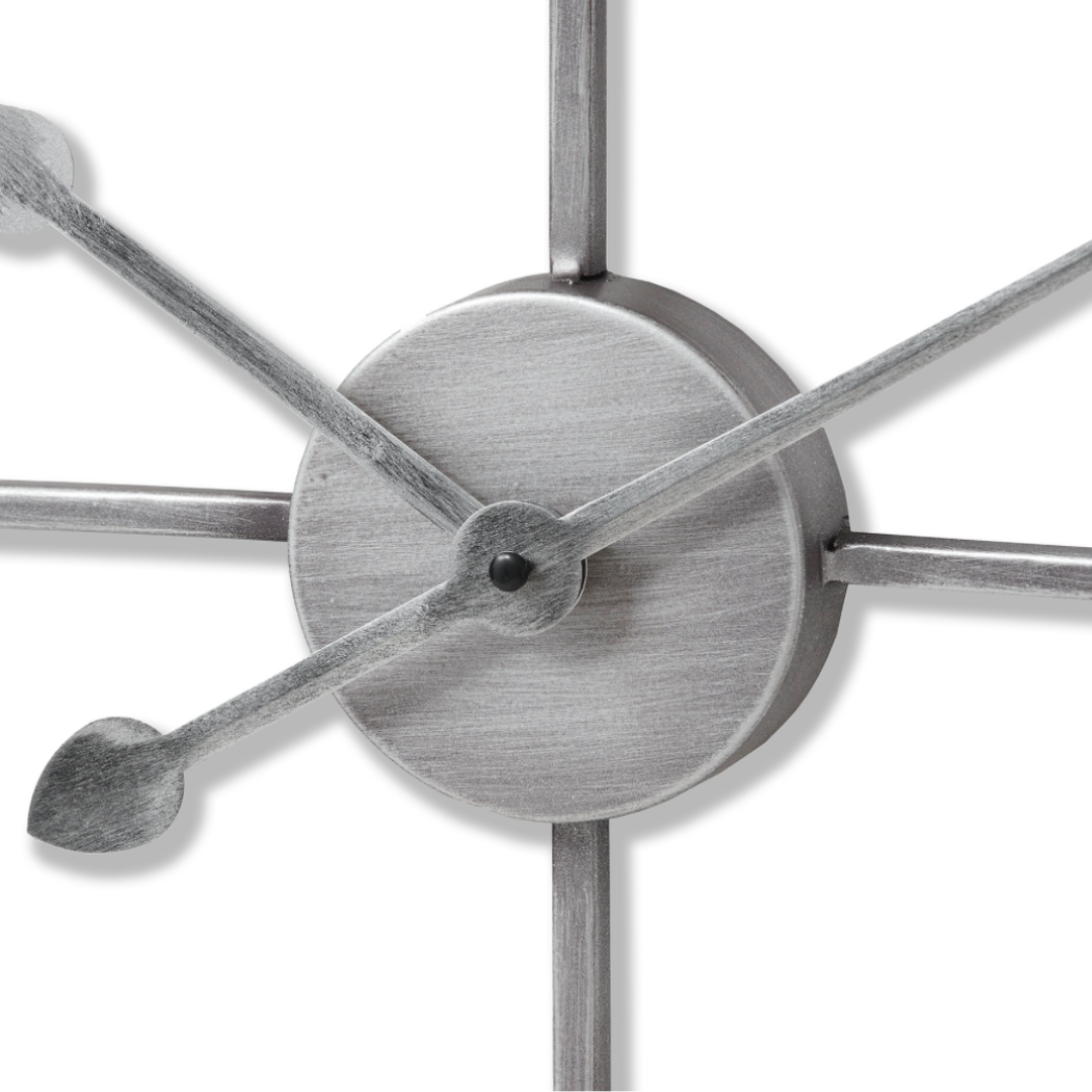 Silver Heart Skeleton Wall Clock