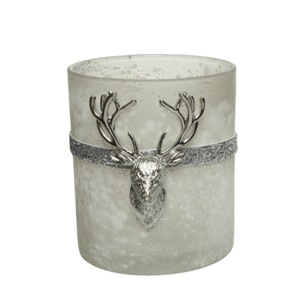 Stag Candle Holder Misty Grey