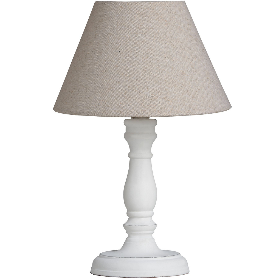 White and Oatmeal Cyrene Lamp
