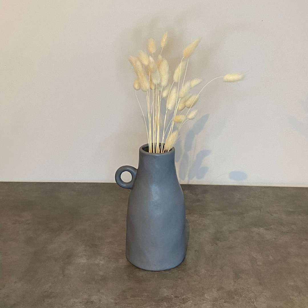 Grey Vase with Handle