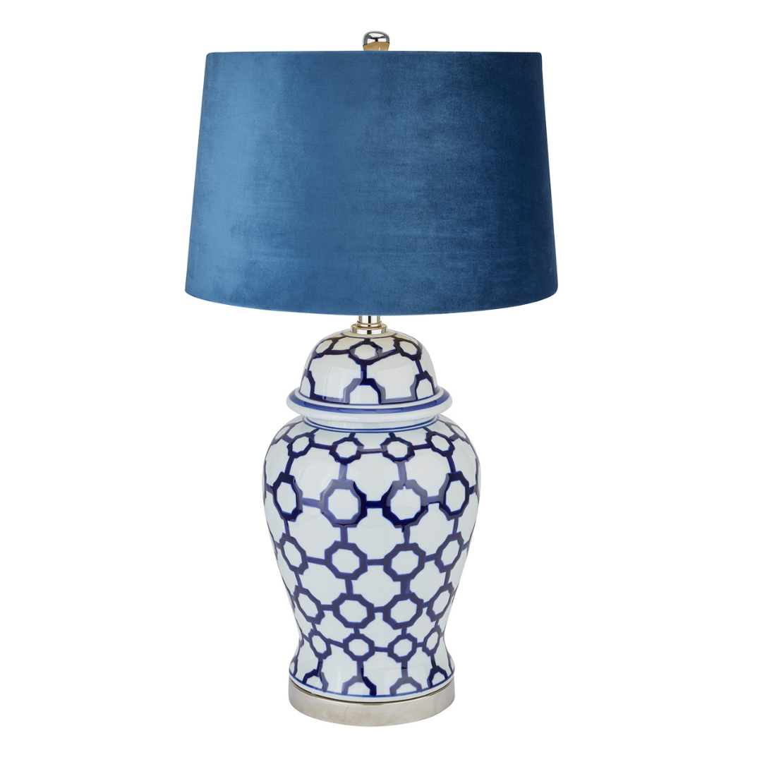 Blue and White Ceramic Lamp