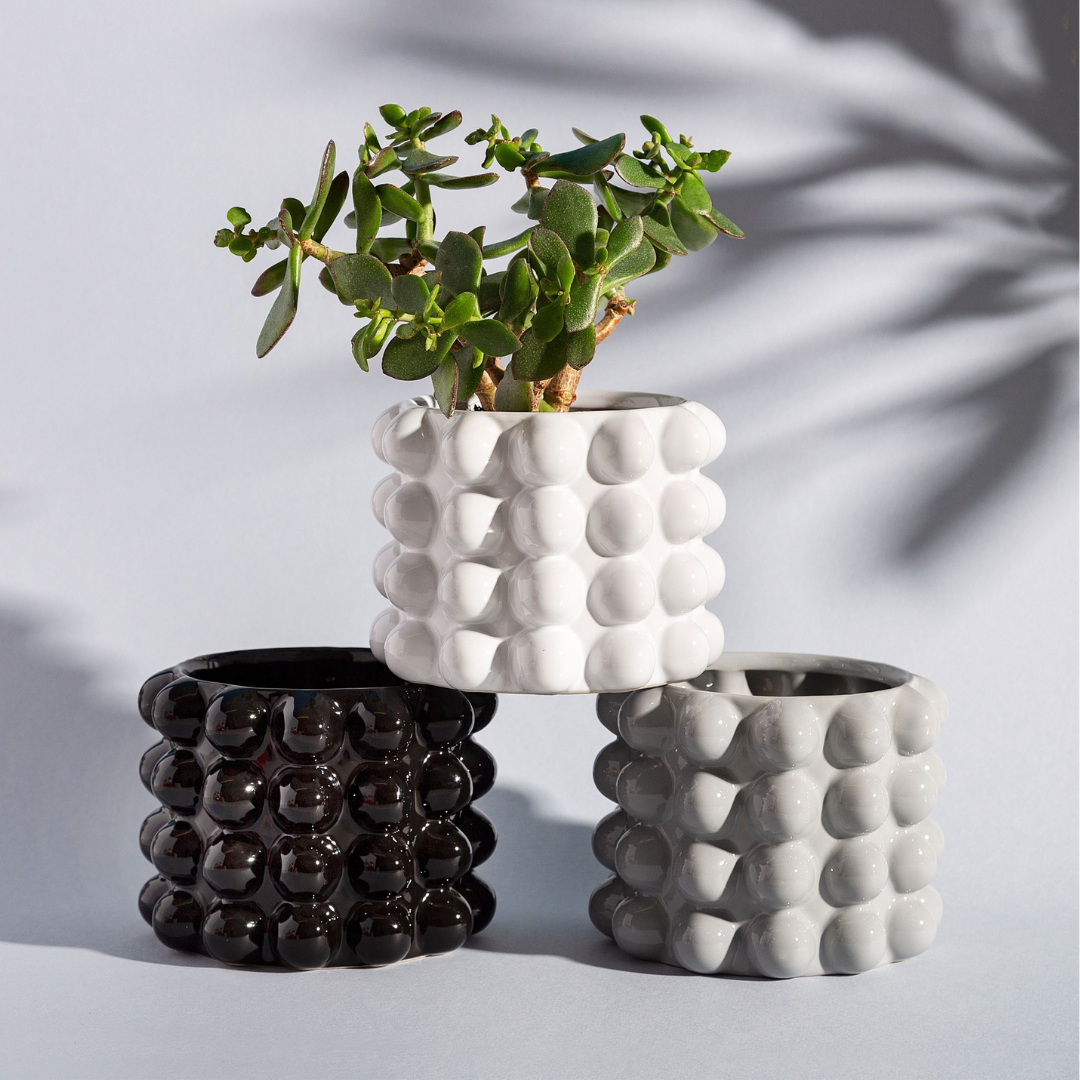 White Bobble Planter