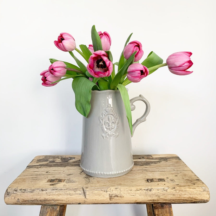 French Style Grey Ceramic Jug