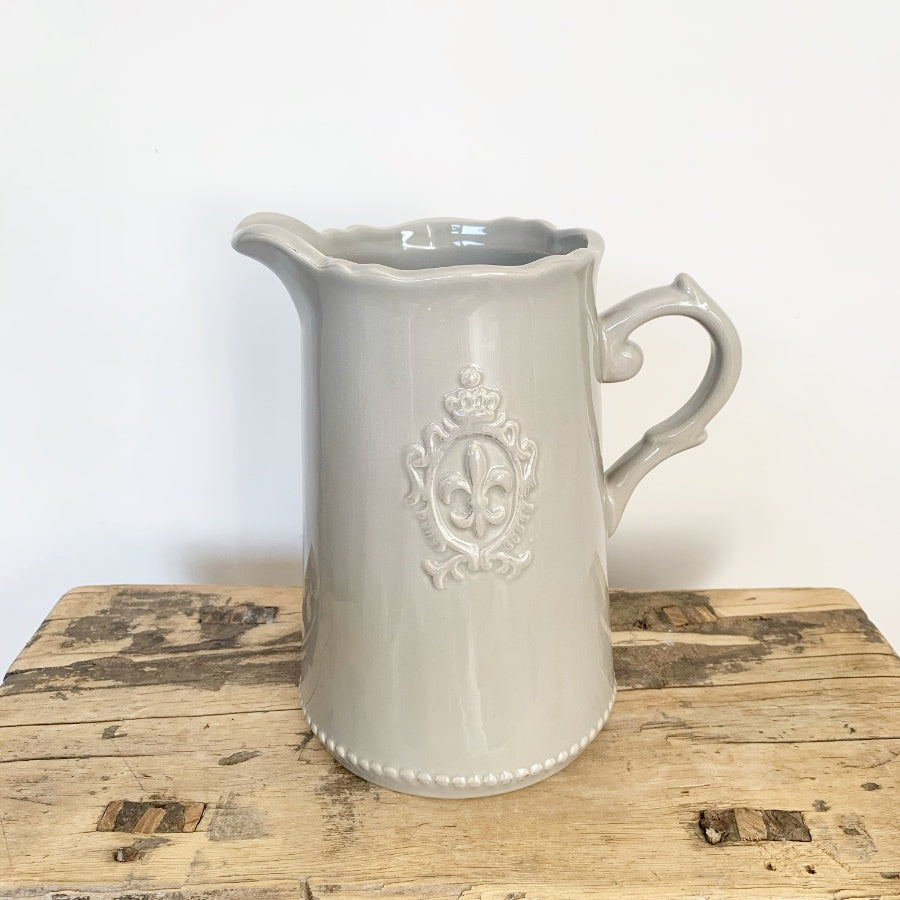 French Style Grey Ceramic Jug