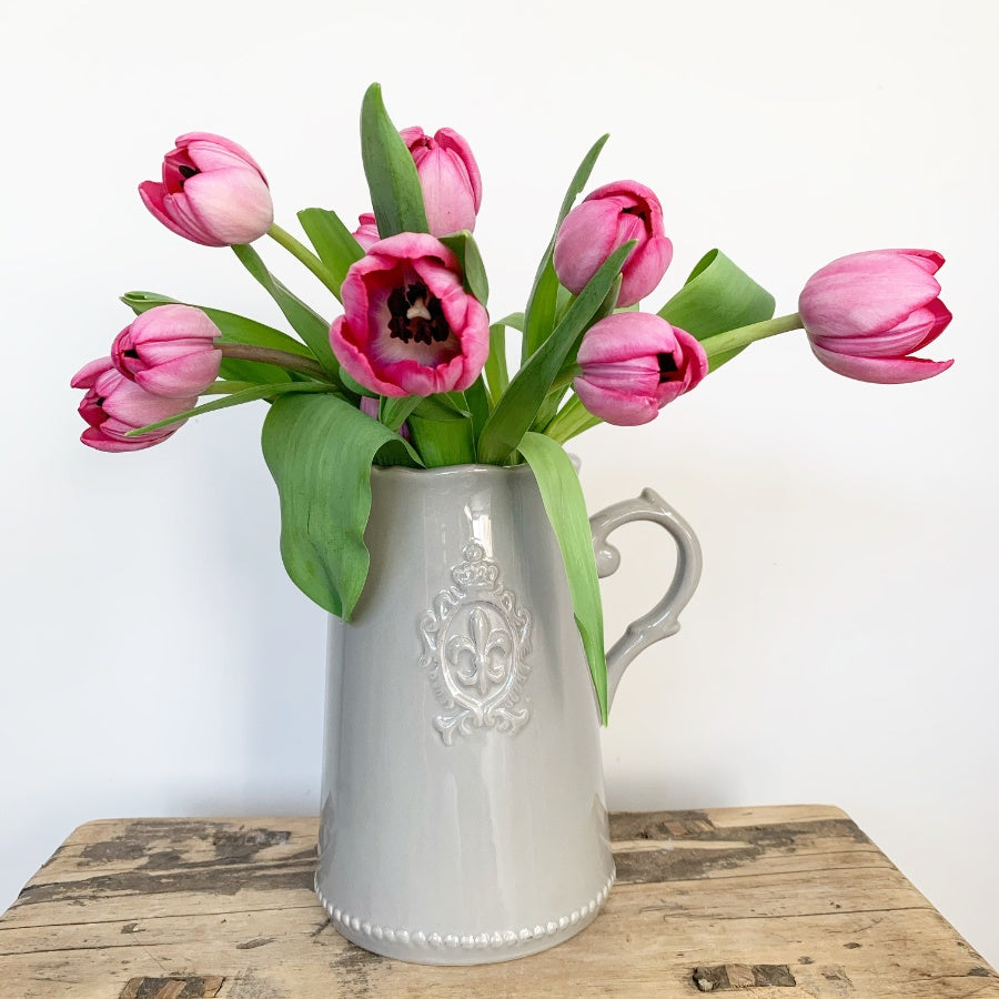 French Style Grey Ceramic Jug