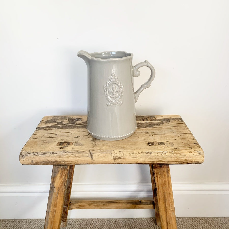 French Style Grey Ceramic Jug