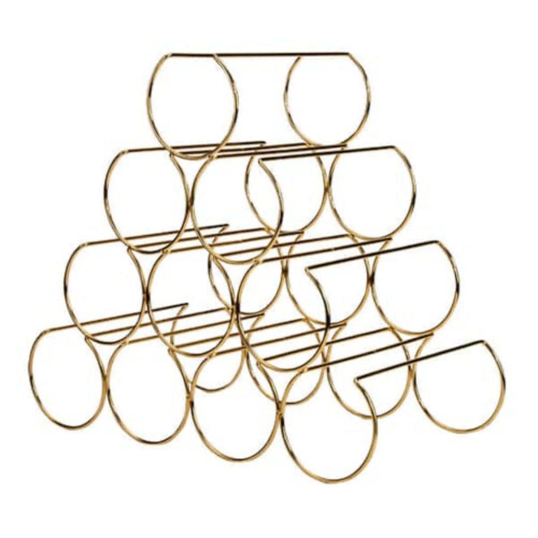 Gold 10 Bottle Wire Wine Rack