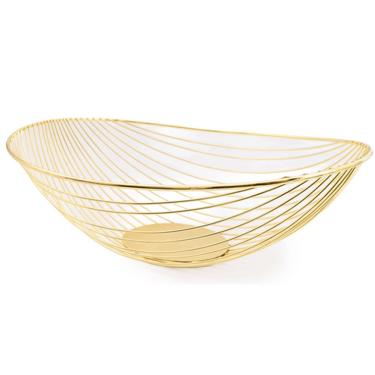 Large Gold Wired Fruit Bowl