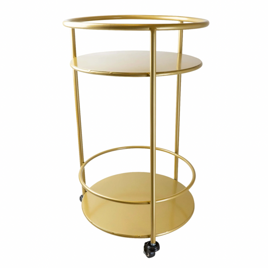 Gold Drinks Trolley with Two Shelves