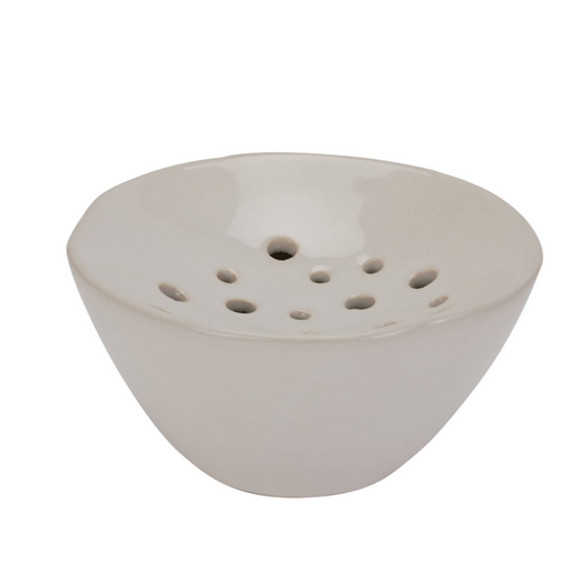 Off white ceramic flower frog