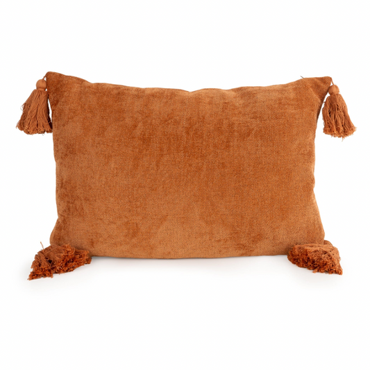 Orange Tasselled Rectangle Cushion