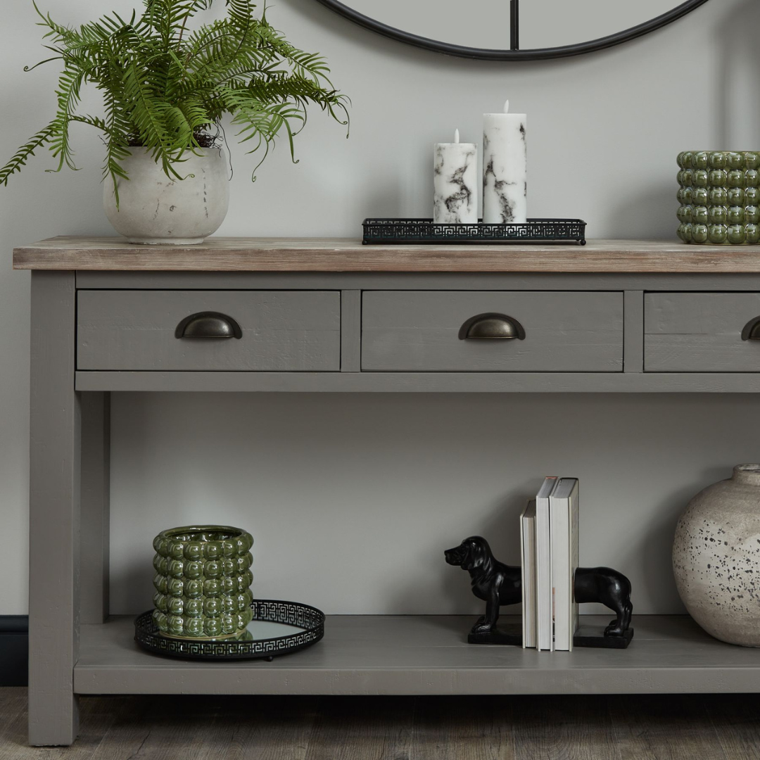 The Oxley Collection Three Drawer Console Table