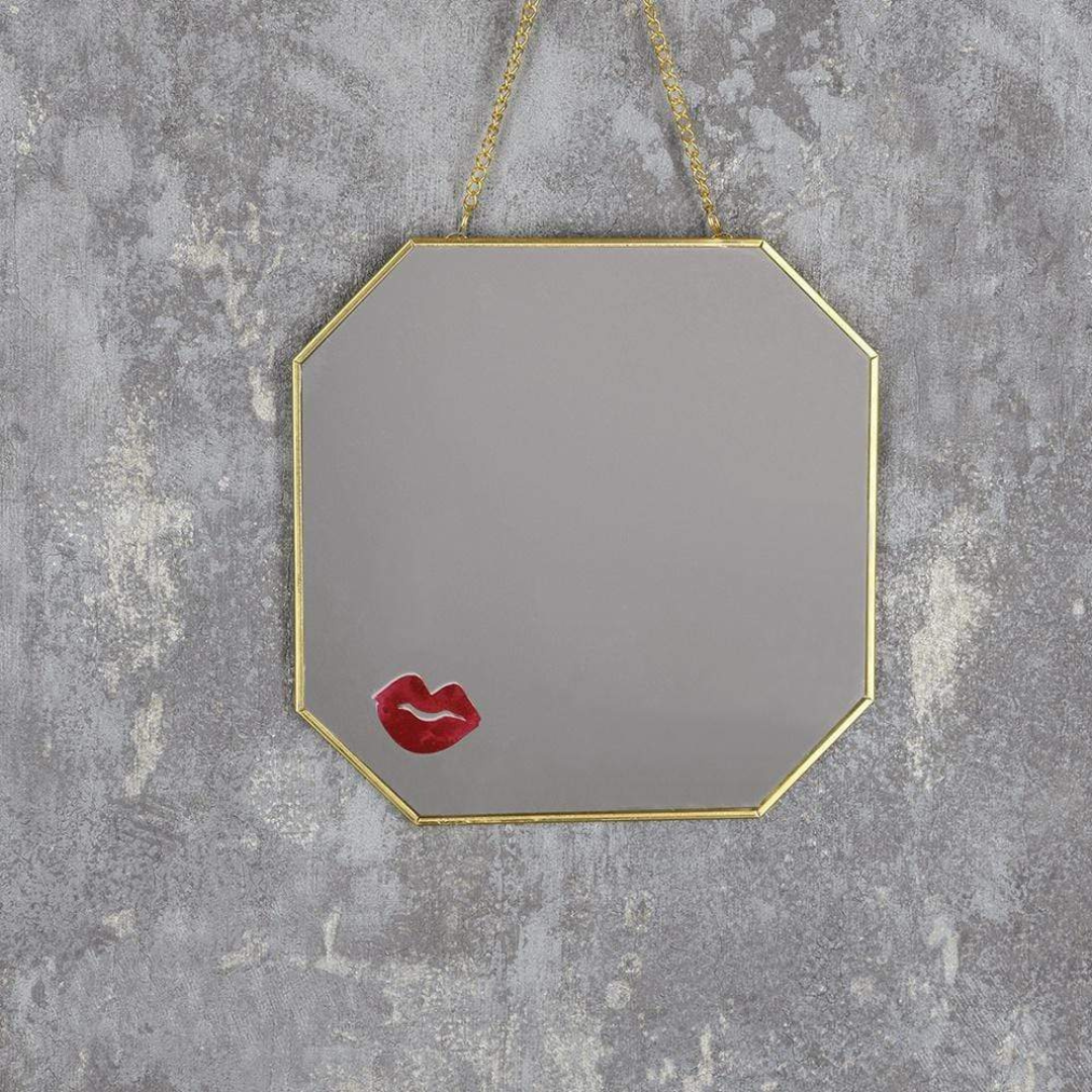 Red Lips Hanging Mirror