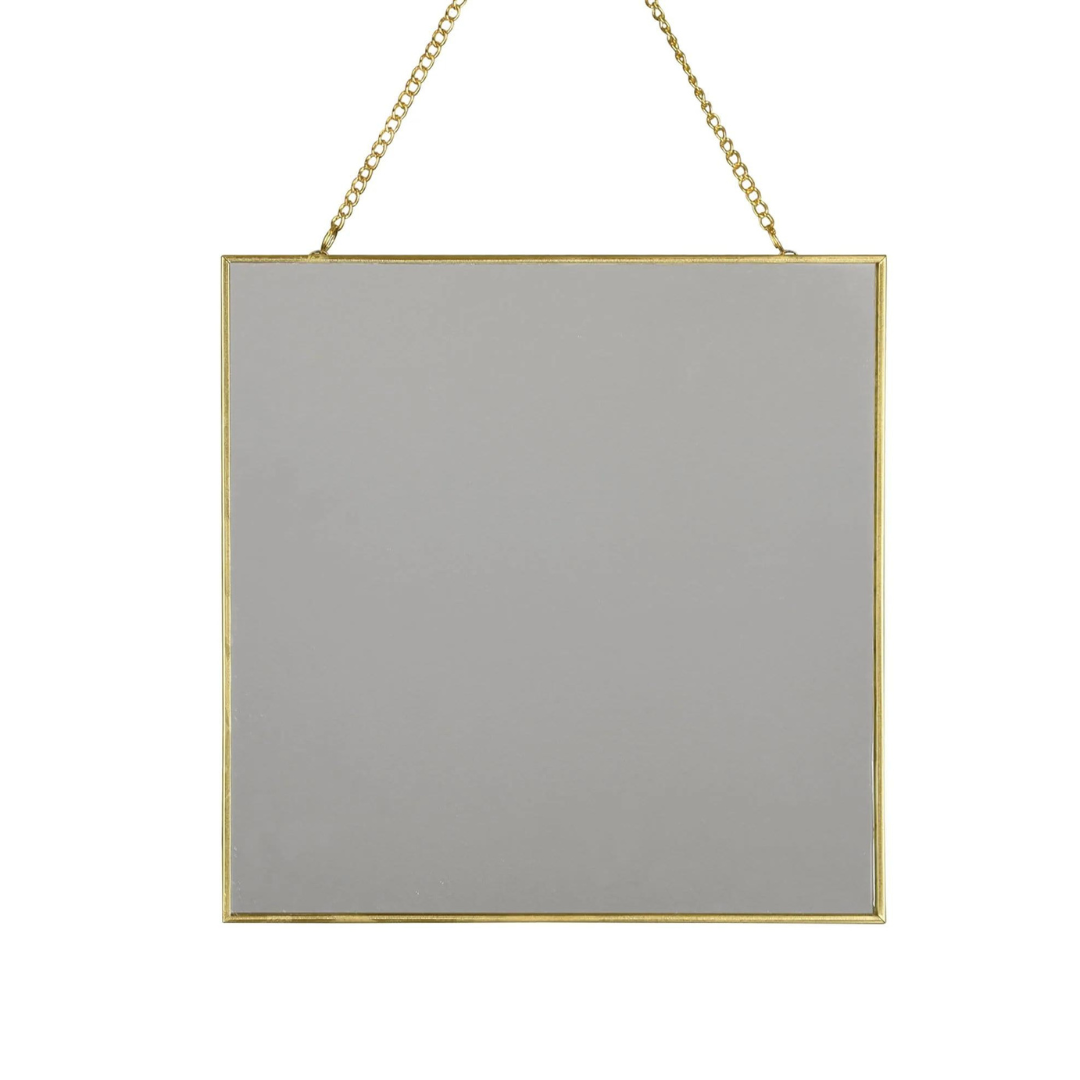 Gold Square Hanging Mirror