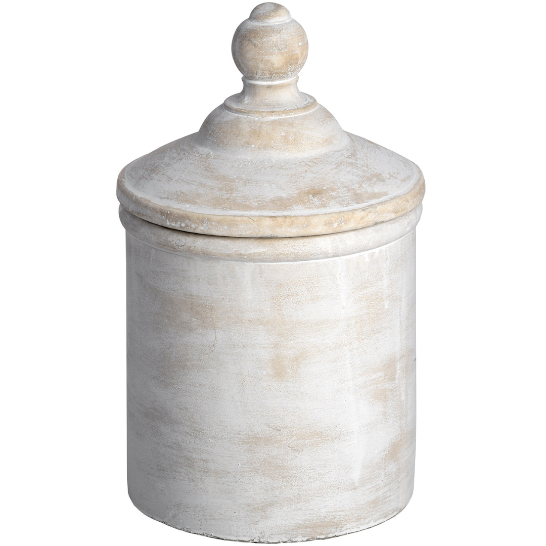 Large White Antique Cannister