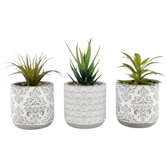 Mini Grey Planters- Set of 3