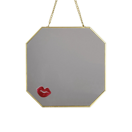 Red Lips Hanging Mirror