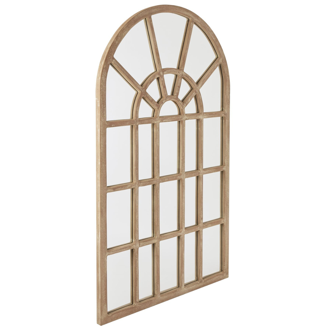 Arched Paned Wall Mirror