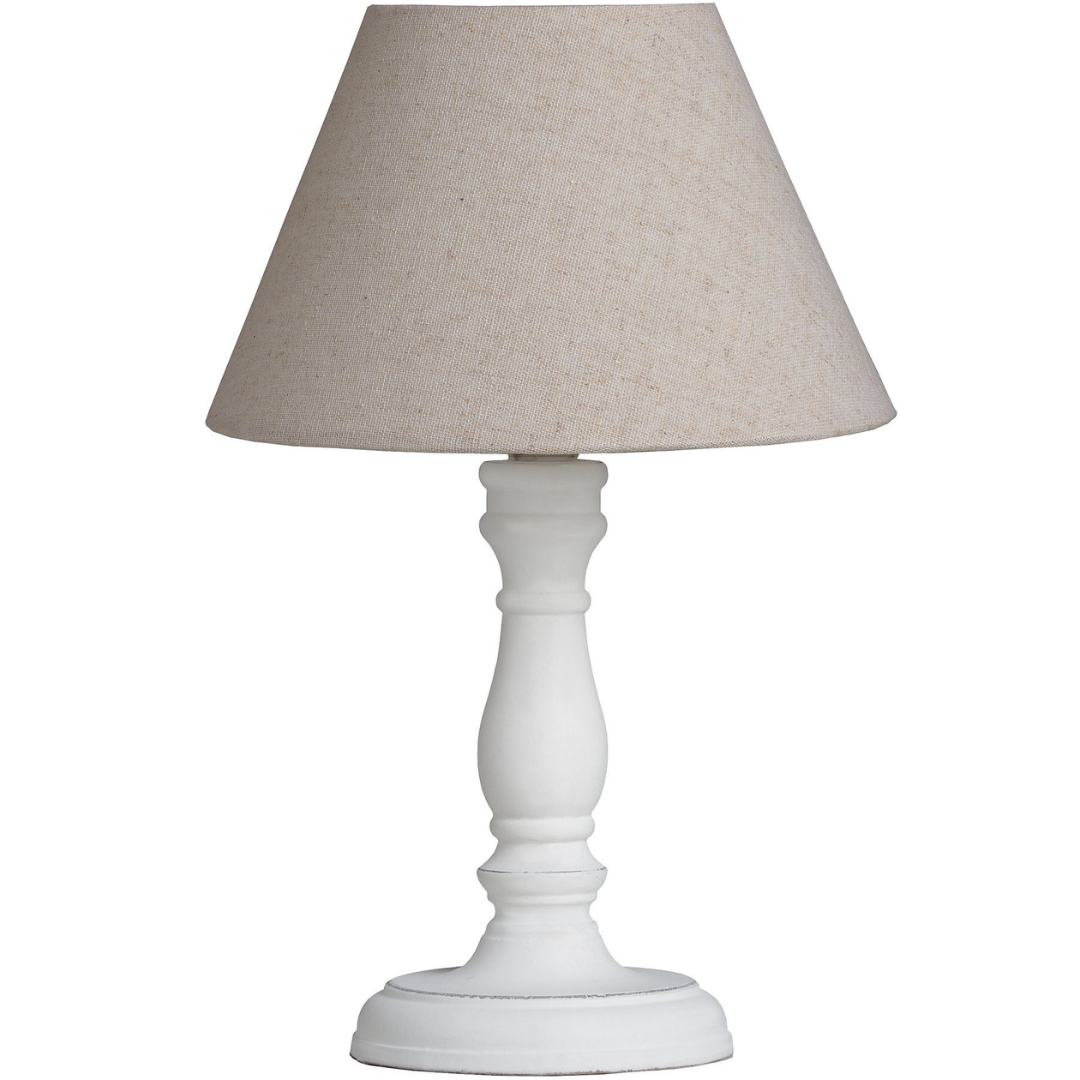 White and Oatmeal Timeless Lamp