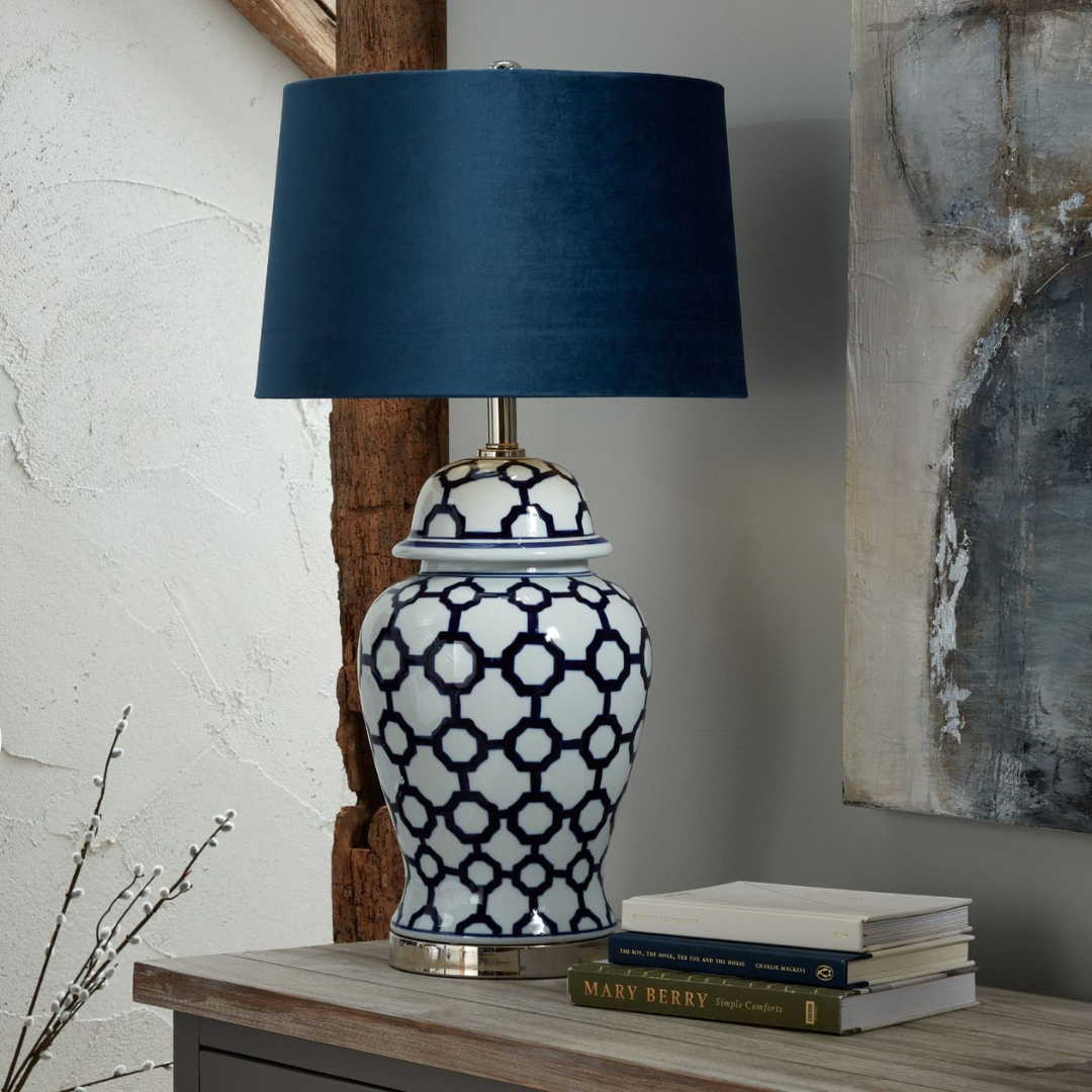 Blue and White Ceramic Lamp