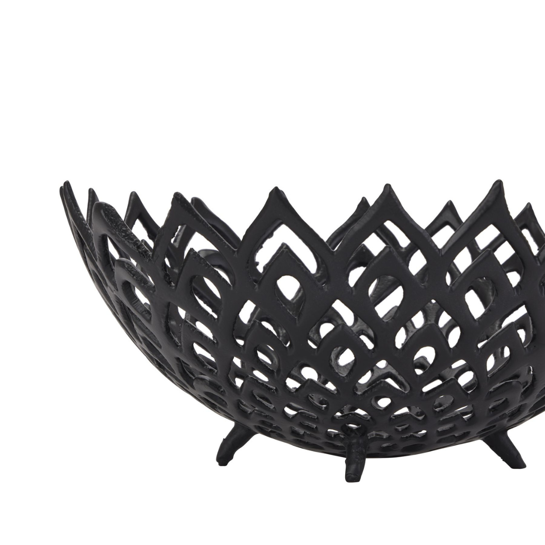 Black Cast Lattice Bowl.