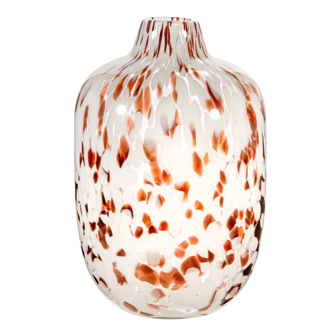 Large Brown Speckle Glass Vase