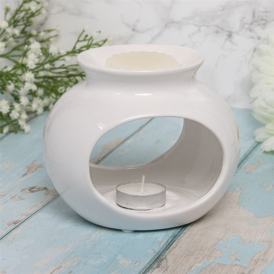 Large White Orb Wax Burner