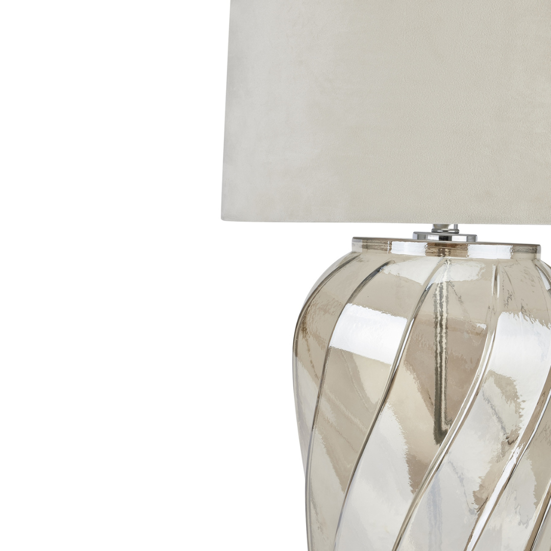 Ambassador Metallic Glass Lamp With Velvet Shade