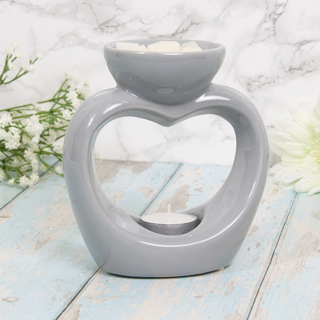 Grey Heart Wax Burner