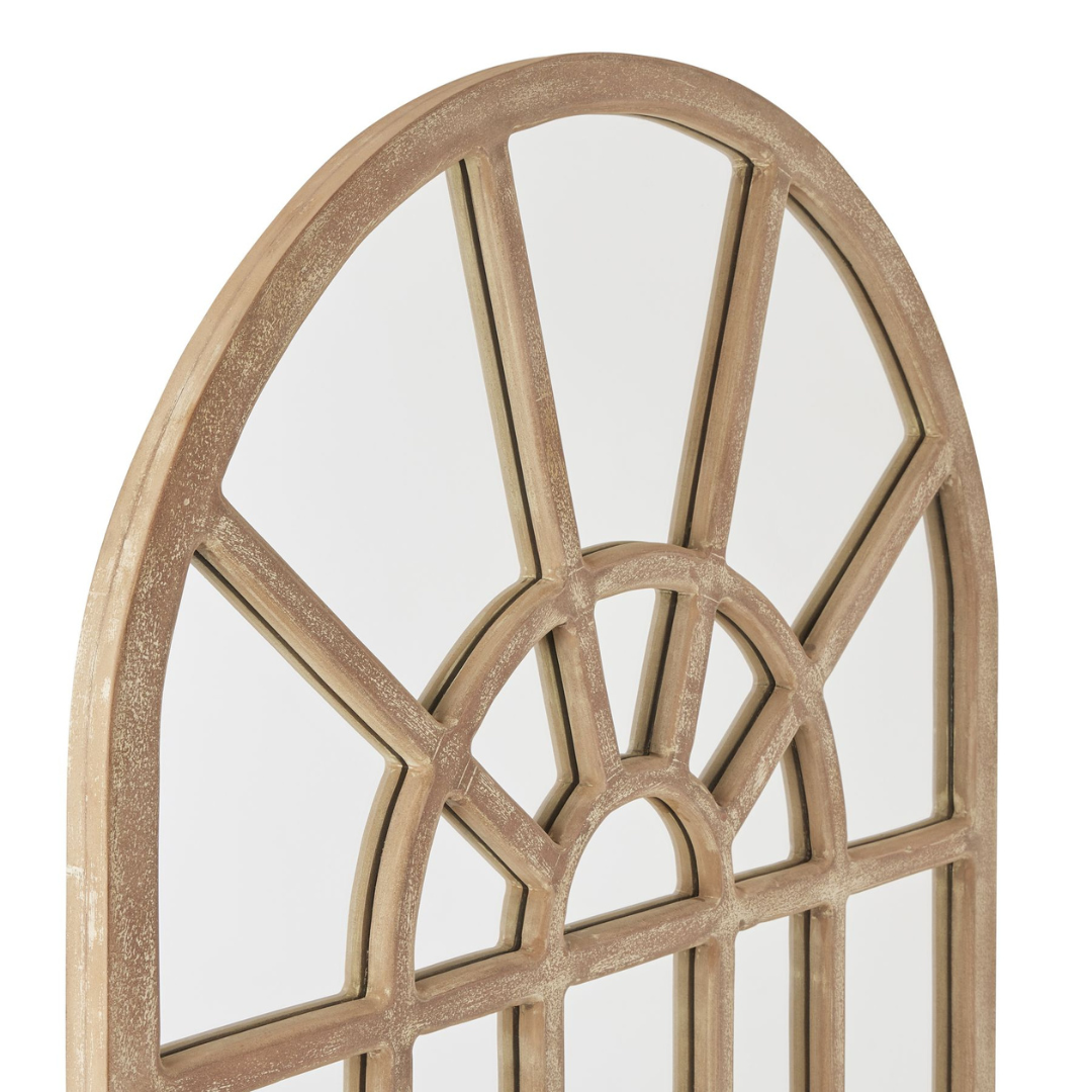 Arched Paned Wall Mirror