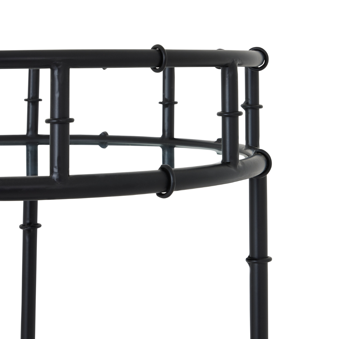 Black Round Drinks Trolley