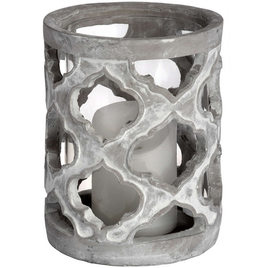 Small Stone Effect Patterned Candle Holder