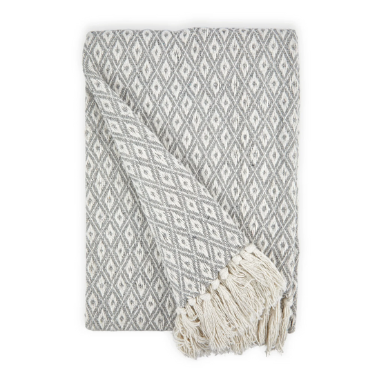 Grey Geometric Throw