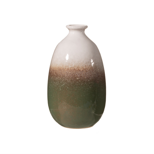 Dip Green Glazed Bud Vase