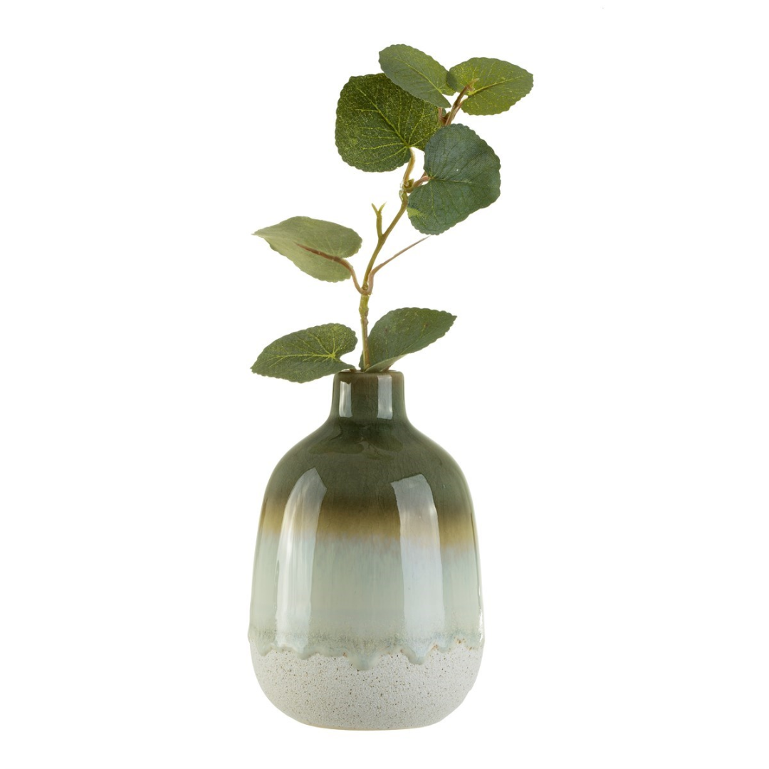 Glazed Green  Bud Vase