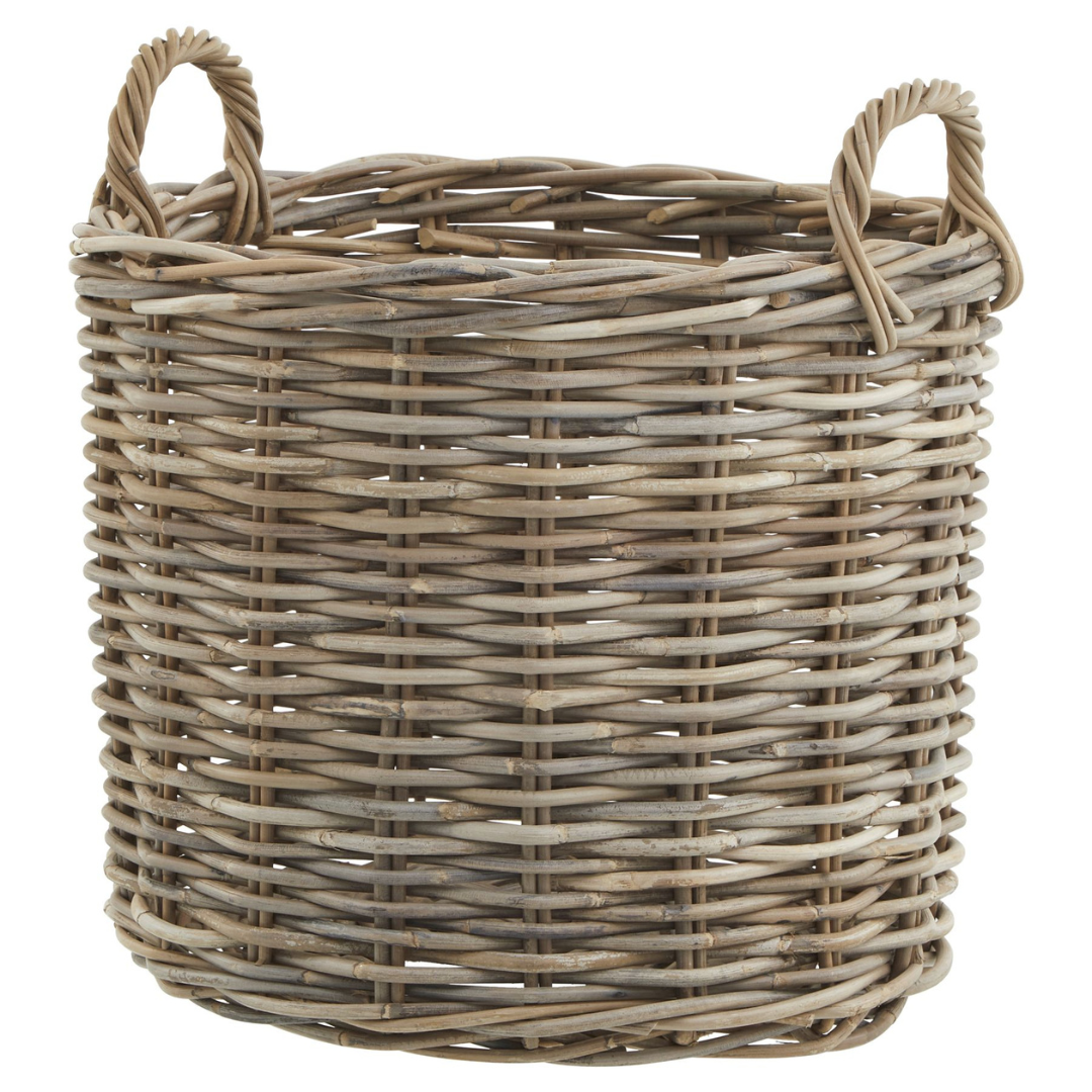 Set of 3 Rattan Round Storage Baskets