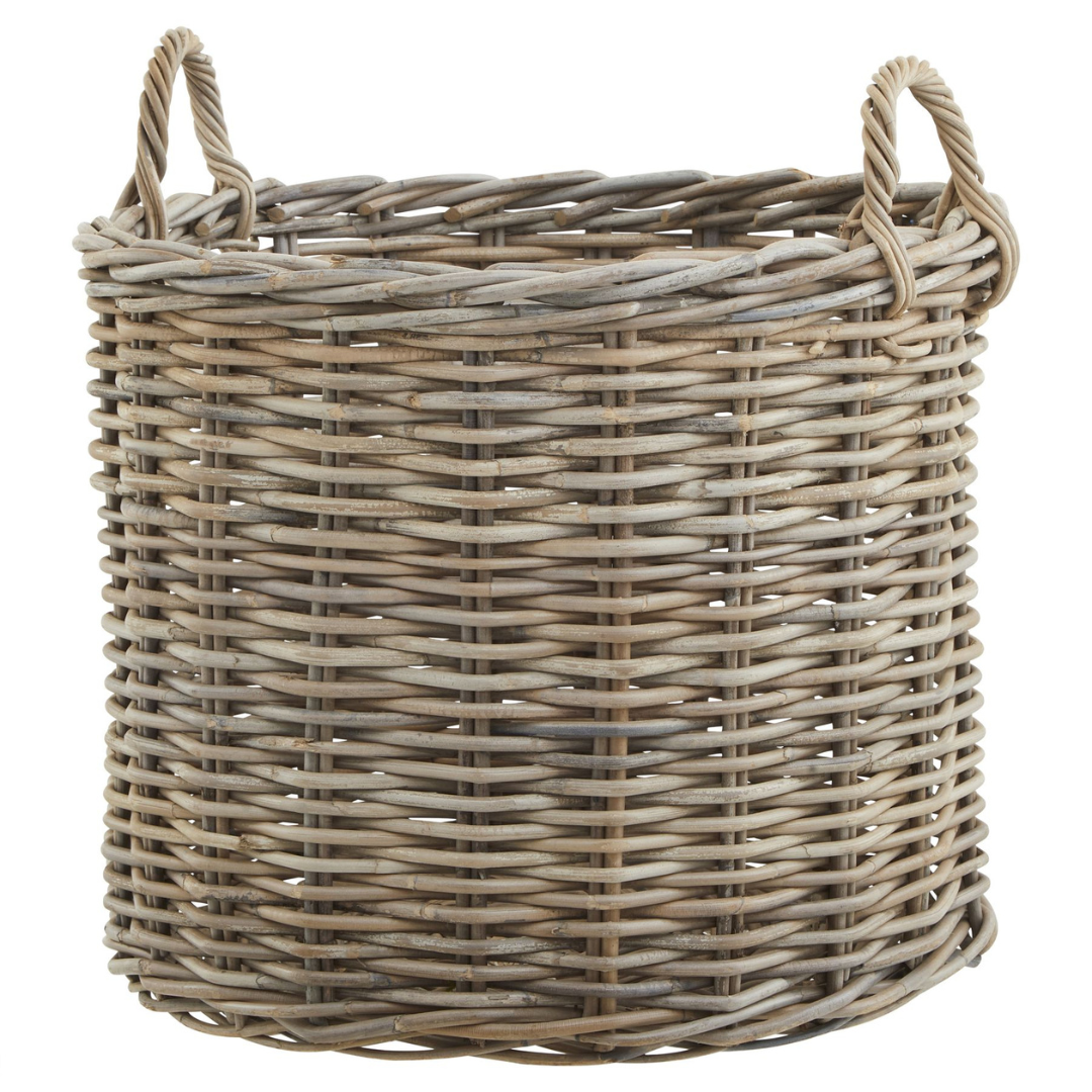 Set of 3 Rattan Round Storage Baskets