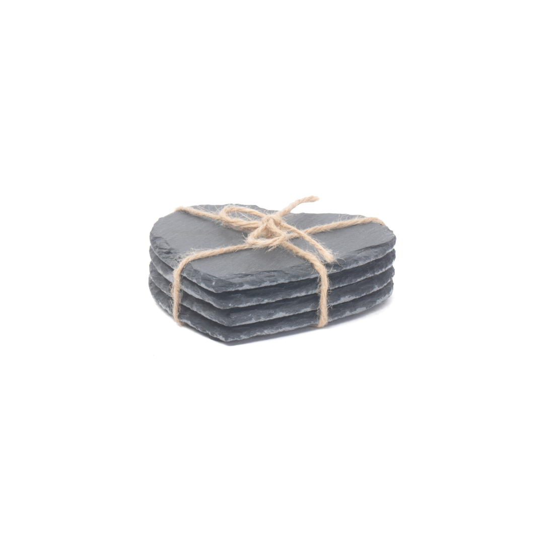 Heart Shaped Slate Coaster Set Of 4