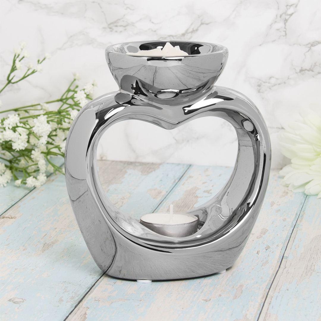 Silver Heart Wax Burner