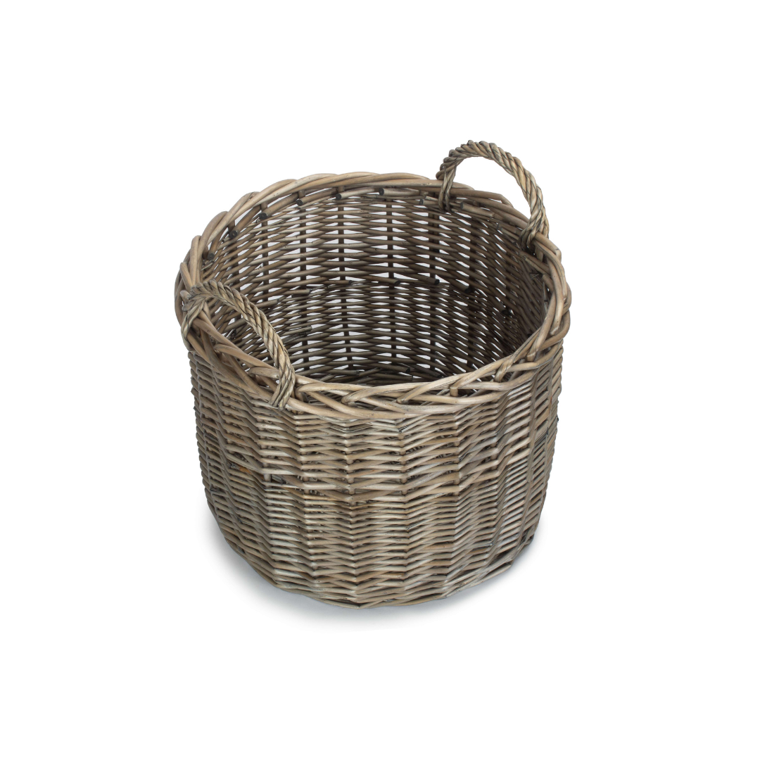 Large Grey Wicker Basket