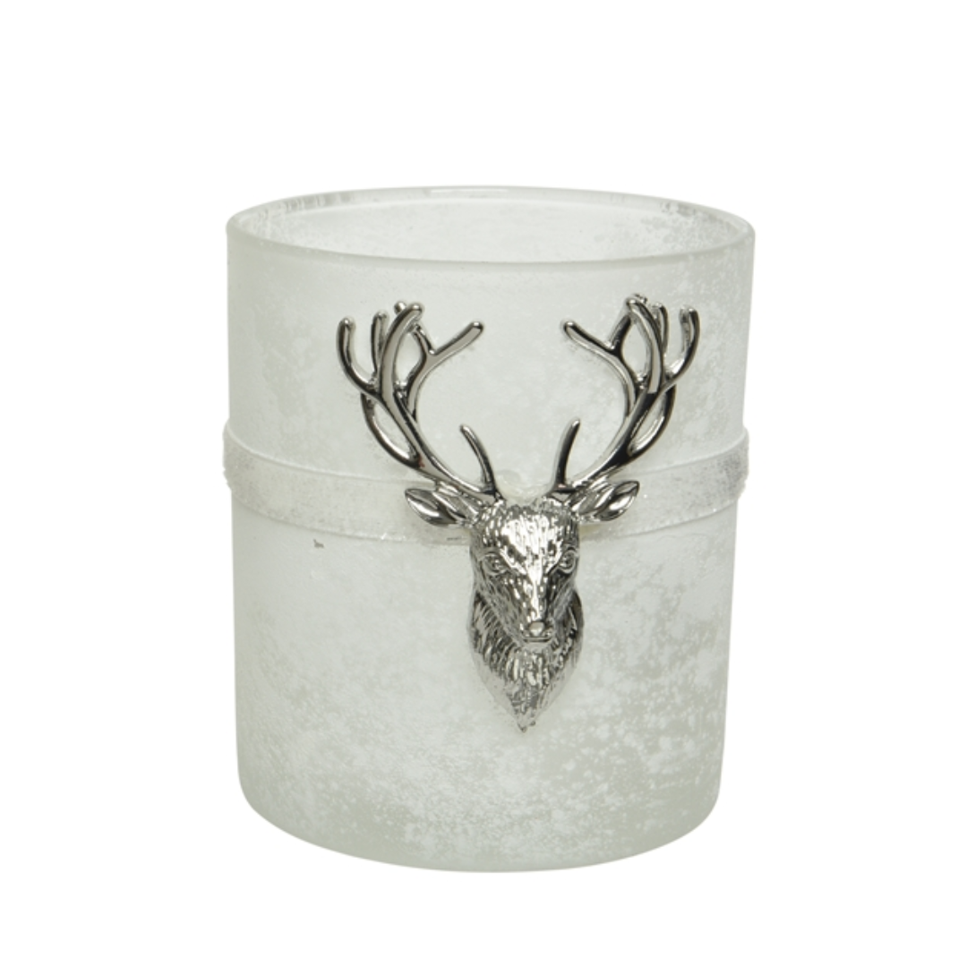 Stag Candle Holder Winter White