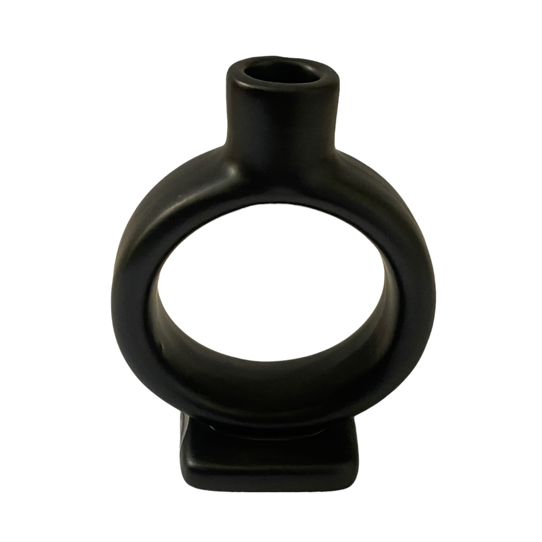 White or Black Circle Candle Holder